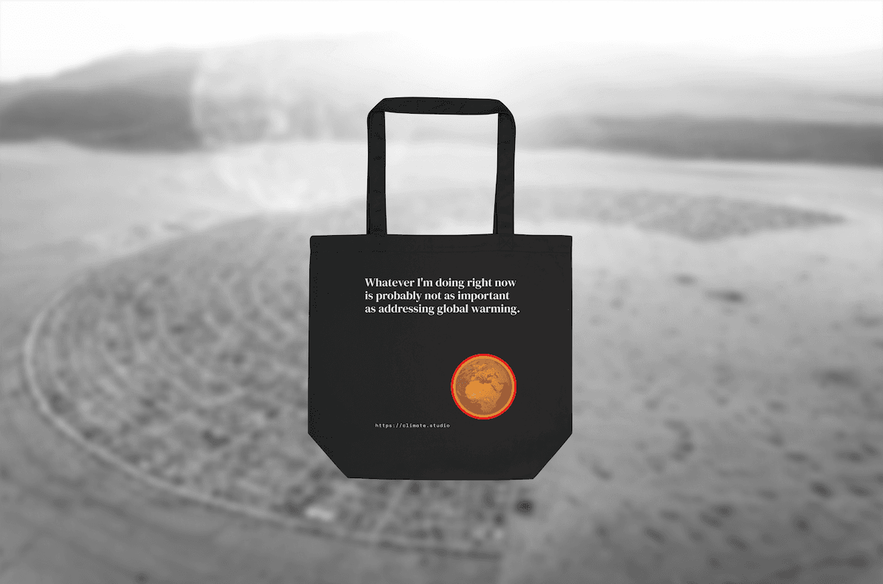J. Paul Neeley Climate Studio — Context tote bag editorial image: Burning Man