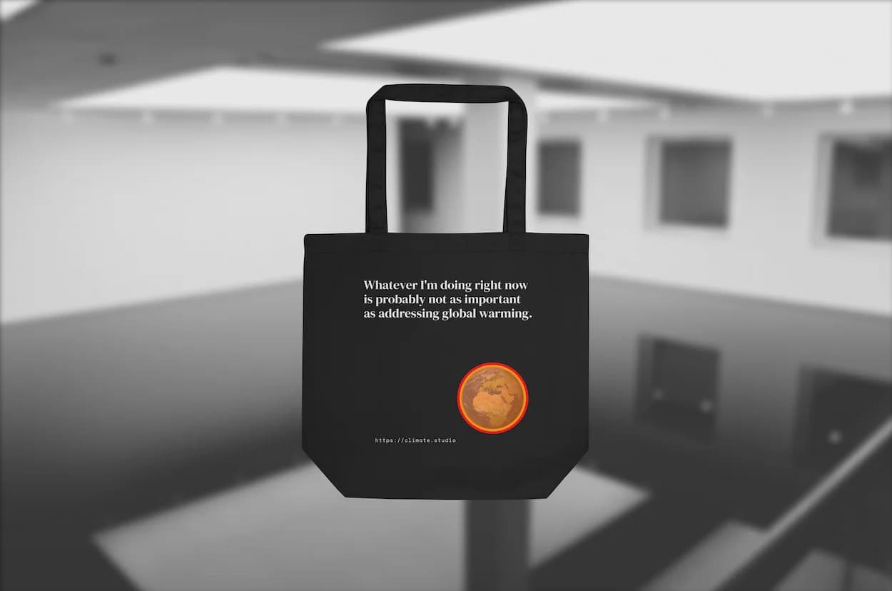 J. Paul Neeley Climate Studio — Context tote bag editorial image: Modern Art