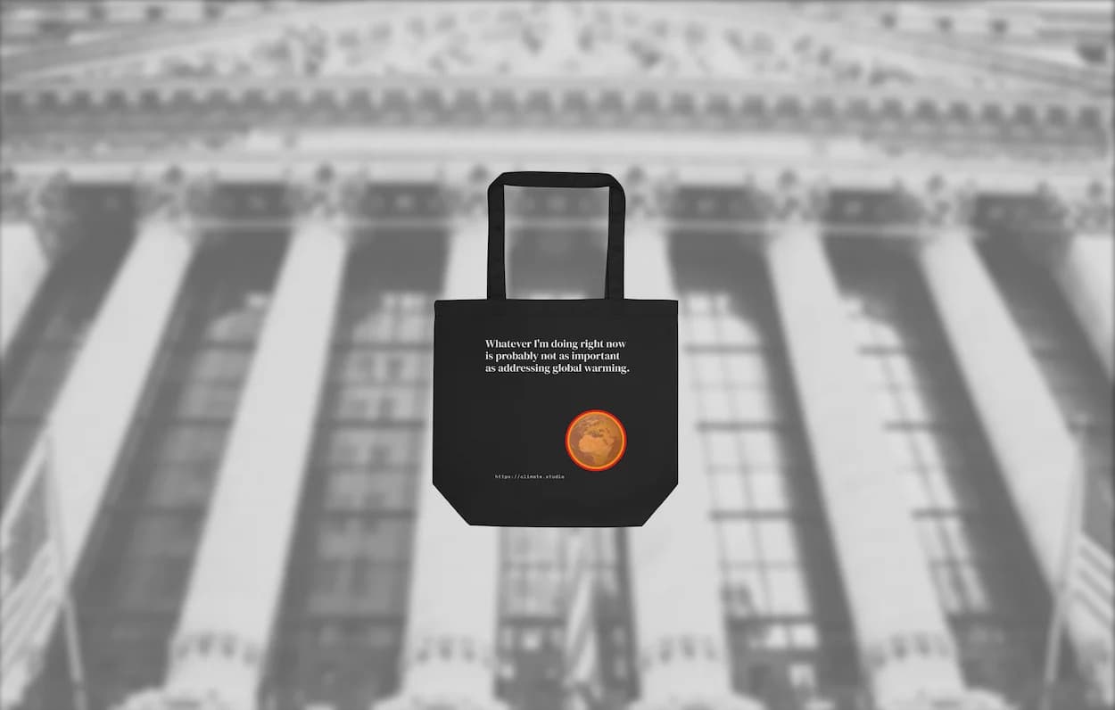 J. Paul Neeley Climate Studio — Context tote bag editorial image: Wall Street